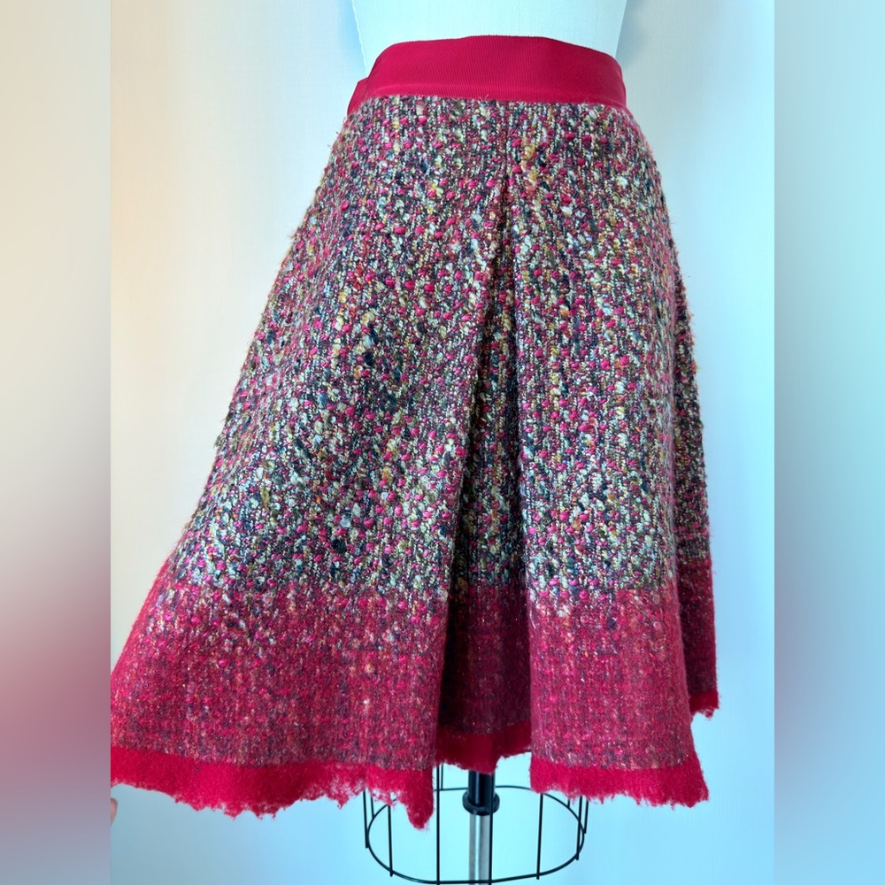 Alberta Ferretti Multicolor Tweed A-Line Skirt USA size 4 - Picture 3 of 17